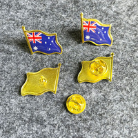 Venta al por Mayor de Bandera Australiana de Metal para Recubrimiento Epóxico, Insignia de Australia con Cierre de Mariposa, 2.1x1.9cm, 3g