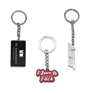 Llavero de Metal de Aleación de Zinc con Logotipo Personalizado al por Mayor, Anillo Rectangular Blanco y Negro Esmaltado para Publicidad - Product Image 1