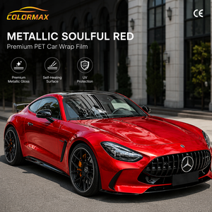 Vinilo Adhesivo para Automóviles Color Rojo Metálico Ultra Brillante, Libre de Burbujas, para Cambio de Color de Carrocería, Venta al Por Mayor de Fábrica - Product Image 1