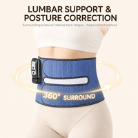 Ceinture de massage lombaire et des hanches à compression d'air réglable, chaleur et vibrations, 6 modes de massage, rechargeable par USB, pour la maison, la salle de sport et le bureau
