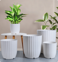 Grands pots en plastique pour plantes d'intérieur, pots à fleurs blancs, jardinières d'extérieur avec trou de drainage