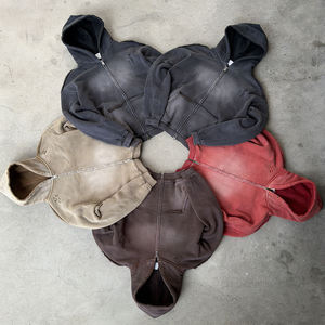 Sweat à capuche surdimensionné pour homme, coupe carrée, 100% coton 500 g/m², délavé à l'acide, avec trous, effet soleil, streetwear, personnalisable avec logo - Product Image 1