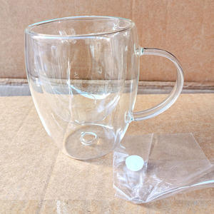 <span class=keywords><strong>Tasse</strong></span> à café en verre réutilisable à <span class=keywords><strong>double</strong></span> <span class=keywords><strong>paroi</strong></span> pré-percée de 350 ml sans BPA <span class=keywords><strong>avec</strong></span> poignée, bouchon, globe à neige, mugs à <span class=keywords><strong>expresso</strong></span>, latte, cappuccino, thé - Product Image 2