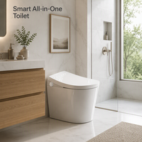 MWD Toilette Bidet Intelligente Monobloc Compacte avec Commande Vocale IA, Couvercle Automatique à Radar, Chasse d'eau à Double Pompe, Siège Antibactérien SIAA, Vente en Gros OEM