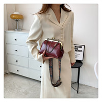Tas Selempang Wanita Warna Solid Vintage Sederhana Grosir Tas Kulit PU Mewah Retro Elegan Tas Clutch Malam Hari