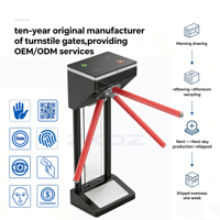 Tourniquet Trépied Haute Vitesse en Acier Inoxydable avec Lecteur RFID et Code QR, Système Anti-Croisement pour Parcs d'Attractions et Sites Touristiques