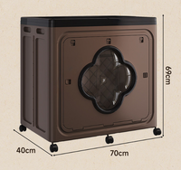 Boîte de rangement pour vêtements en plastique de grande capacité 180L, boîte de rangement pliable multifonctionnelle avec roulettes, pour jouets, couvertures