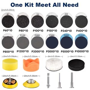 Discos de lijado de carburo de silicio de 2 pulgadas, P60 a P10000, kit de pulido de 130 piezas para metal, madera y plástico - Product Image 5