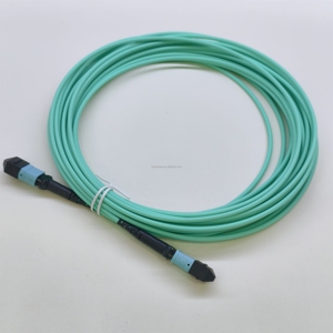8core Cross MM OM3 50/125 LSZH 3.0m Low Loss TYPE B <b>Fiber</b> Optic MPO/MTP Patch Cord - Product Image 1
