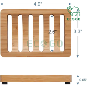 Escurridor de Esponja para Lavabo de Baño, Bandeja de Drenaje de Madera, Jabonera de Bambú con Almohadillas Antideslizantes - Product Image 2
