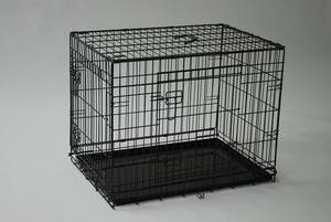 Usine En Gros En Métal Chien <span class=keywords><strong>Cage</strong></span> Fil Pet Chenil Portable En Plastique Plateau Facile À Assembler Respirant Extérieur Intérieur Transporteur - Product Image 3