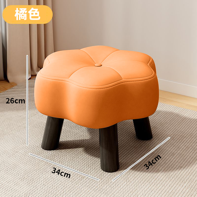 Cat-scratch leather flower stool - orange - 26cm high