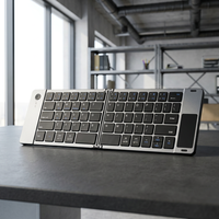 Keyboard Nirkabel Bluetooth 65 Tombol Kustom dengan Touchpad Model Baru, Jangkauan 10 Meter, untuk Laptop atau Desktop, USB K166