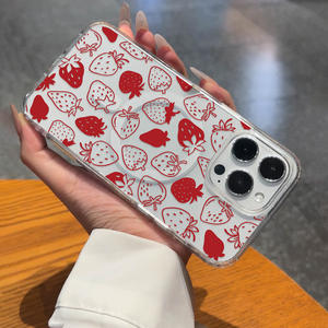 Funda para Teléfono con Diseño de Fresa Roja Fresca para Apple 17 Pro, Funda Suave para 16/15 con Anillo Magnético, Estilo Popular de Influencers, Funda Protectora - Product Image 4