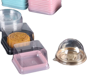 Food Grade PE <b>Plastic</b> <b>Clear</b> Disposable Mini Cake Box Cupcake Muffin Dessert <b>Container</b> for Bread - Product Image 1
