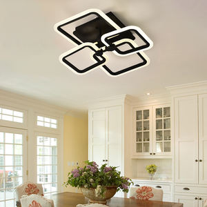 Plafonnier noir à montage encastré en acrylique minimaliste de conception télécommandée Luminaires pour le salon - Product Image 6