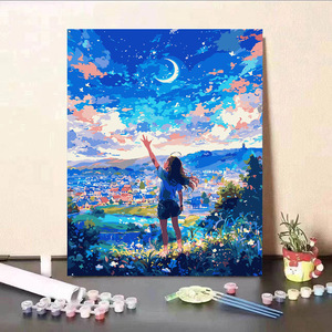 A granel Diy pintura acrílica arte paisaje escena pintura <span class=keywords><strong>para</strong></span> adultos por números Kits colecciones - Product Image 4