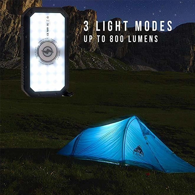 10000mah 20000mah Banque De Puissance Avec la Lumière de Sos Led Étanche À La Poussière Antichoc Banques D'énergie Solaire