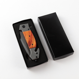 Hongrui fabricante personalizado al por mayor hoja de acero inoxidable mango de madera al aire libre Camping supervivencia cuchillo de bolsillo plegable - Product Image 6