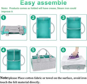 Organisateur de couches pour bébé, panier de rangement pour garçon ou fille, grand bac de rangement pour la crèche, sac de transport portable pour table à langer - Product Image 6
