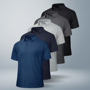 Premium <b>3</b>-<b>Pack</b> Men's Golf <b>Polo</b> <b>Shirts</b> Solid Color Knitted Polyester Quick Dry Breathable Short Sleeve Performance Wear - Product Image 3