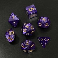 Dés à 20 faces en acrylique à coins arrondis, ensemble de 7 pièces, motifs marbrés et nacrés, pour jeux de rôle de table Dungeons & Dragons