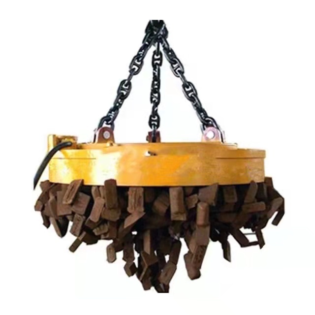 Industrial Electromagnet DC220V/380V 100kg-5000kg Capacity for Crane & Excavator Scrap Metal Lifting with Battery Backup