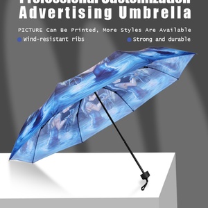 China 3 Fold Umbrella Ss <b>Frame</b> 21 Inch and Ribs Manual Open and Close Compact Umbrella for Promotion and Gift - Product Image 5