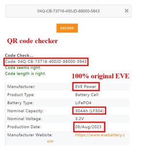 Batería de Litio EVE LF304 de 3.2V 1C para Sistemas Solares Fuera de la Red, Lista para Envío a EE. UU. y la UE (DDP) - Product Image 5