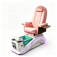 Fauteuil de pédicure spa électrique avec massage, base en marbre et lumière LED