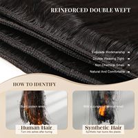 Extensiones de Cabello Virgen Liso 15A, 100% Humano, Doble Trama a Máquina, Puntas Completas, Aspecto Natural Suave, Uso Diario, Todos los Colores para Mujeres Negras
