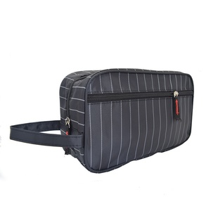 Borsa per il Trucco in Poliestere con Chiusura a Cerniera, Impermeabile, Portatile da Viaggio, con Stampa a Righe, Beauty Case per Uomo - Product Image 4