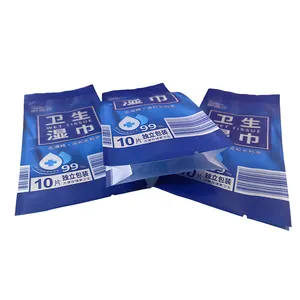 Sacchetto per salviettine umidificate richiudibile stampato personalizzato sacchetto di plastica di carta velina bagnata sacchetto di plastica sacchetto di plastica