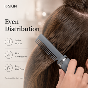 Peine ultrasónico para el cuidado del cabello K-SKIN, masajeador de cuero cabelludo con atomización sónica, mejora la absorción de la esencia, repara el cabello encrespado, 2 modos - Product Image 4