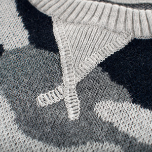 Kids Wholesale Autumn Computer Knitted Camouflage Design 100% Cotton Yarn Sweater - Product Image 4