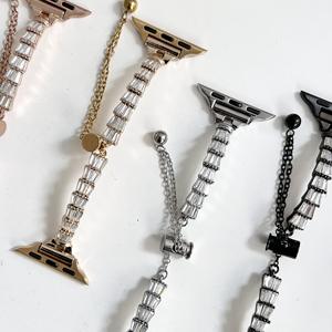 Bijoux de luxe diamant coquille Design Bracelets de montre Bande pour <span class=keywords><strong>Apple</strong></span> <span class=keywords><strong>Watch</strong></span> 8 7 6 5 4 Femmes <span class=keywords><strong>Bracelet</strong></span> en acier inoxydable pour iWatch - Product Image 3