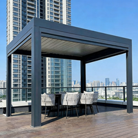 Gazebo de plage en aluminium avec éclairage LED - Structure extérieure durable, imperméable, résistante au vent, anti-UV, écologique, résistante aux rongeurs et à la décomposition