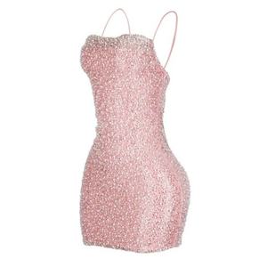 Robe courte à sequins de style français pour femmes 2025, robe de soirée à bretelles spaghetti pour femmes - Product Image 4