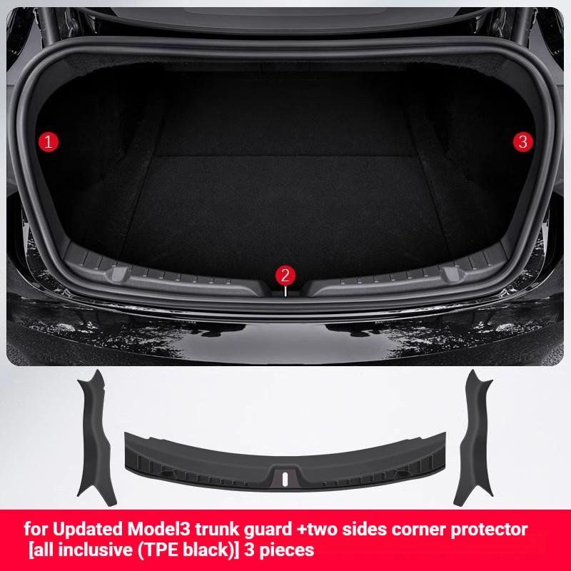 Nouveau protège-coffre arrière M3 + protections d'angle latérales TPE, ensemble de 3 pièces
