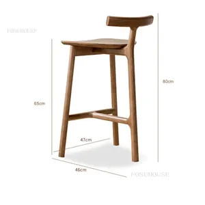 Chaise <span class=keywords><strong>de</strong></span> <span class=keywords><strong>bar</strong></span> en <span class=keywords><strong>bois</strong></span> massif, tabourets hauts <span class=keywords><strong>de</strong></span> designer nordique, mobilier <span class=keywords><strong>de</strong></span> <span class=keywords><strong>bar</strong></span> moderne <span class=keywords><strong>et</strong></span> minimaliste pour la maison, fabricant en gros, OEM personnalisé - Product Image 6