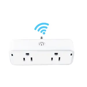 USA Smart Socket WiFi Plug 2in1 by Mobile App Remote Control Works with Alexa and Google home WiFi Dual Socket