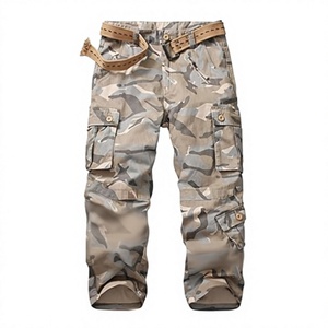 Men's Camouflage <b>Cargo</b> <b>Work</b> <b>Pants</b> Cotton Breathable With Multiple Pockets Utility Trousers - Product Image 1