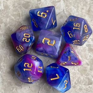 Nouvel ensemble de dés polyédriques transparents à couleurs mélangées pour D&D, jeux de rôle et jeux de société - Product Image 2