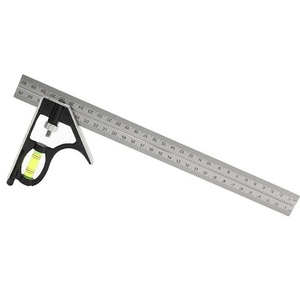 Righello ad angolo combinato Mobile in acciaio inox 300MM strumenti di misurazione ingegneria civile utensile a mano Mobile orizzontale - Product Image 1
