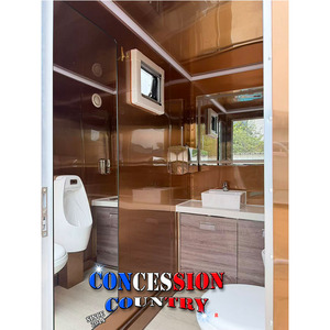Remorque toilettes mobiles 10 pieds à 2 portes, toilettes portables avec numéro VIN conforme aux normes DOT pour expositions et salons professionnels en extérieur - Product Image 4