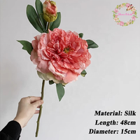 Nouvelles fleurs artificielles en soie, 2 têtes de pivoines blanches pour la décoration de mariage et de la maison