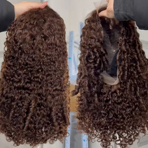 Parrucca in Capelli Ricci Birmani Naturali, Senza Colla, Pre-Piumata, Pronta da Indossare, con Chiusura in Pizzo HD 4x4 5x5 per <span class=keywords><strong>Donne</strong></span> Nere - Product Image 1