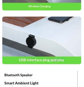 Banc solaire extérieur moderne en acier inoxydable avec recharge sans fil pour patio et parc - Product Image 4