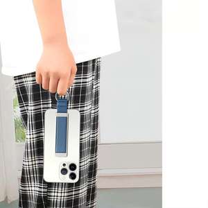 Soporte de Teléfono Portátil de Cuero con Anillo Metálico para Muñeca, Adhesivo para Escritorio, Logotipo Personalizable, Regalo Promocional, Agarre Deslizable - Product Image 4