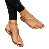 2025 été mode tendance ouvert fond plat Clip-toed chaussures de plage pour femmes taille 40-43 strass PU fond plat extérieur
